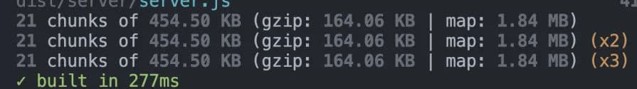 Final bundle report showing 454 KB and 164 KB gzip.